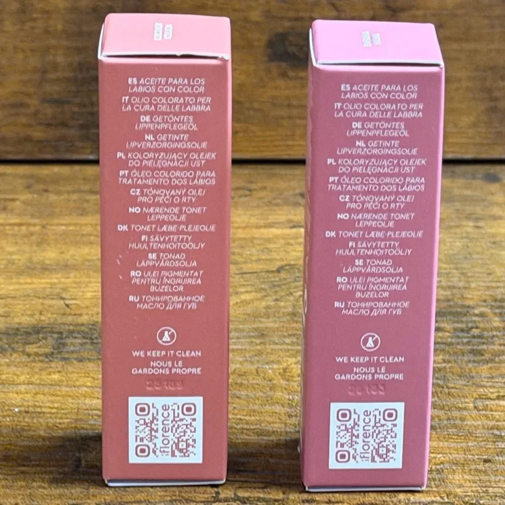 Florence by Mills Stay Plush Lip Oil Duo Coconut Colada + Bahama Mama NEW